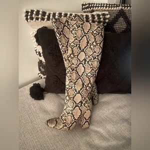 ZARA Printed Snakeskin knee high boot-Size 36